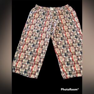 Mixed plaid capri pants lounge pants